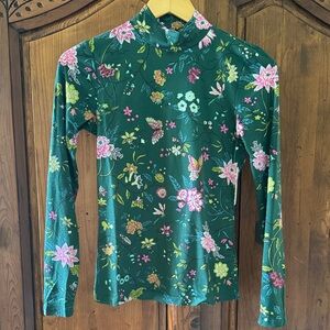 NWT Maeve Floral Mockneck Long Sleeve Top Size XS